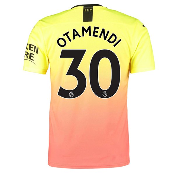 Trikot Manchester City NO.30 Otamendi Ausweich 2019-20 Orange Fussballtrikots Günstig